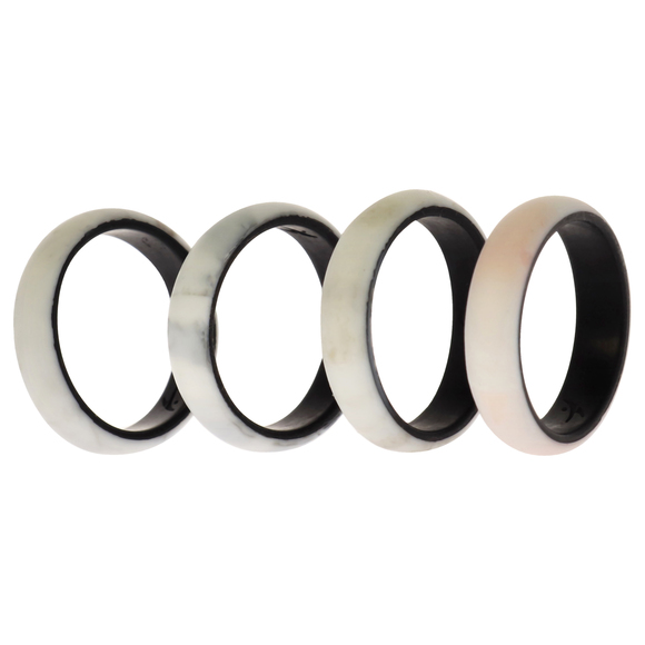 Silicone Wedding 2Layer Ring Set - Marbles by ROQ for Women - 4 x 9 mm Ring - Picture 1 of 1